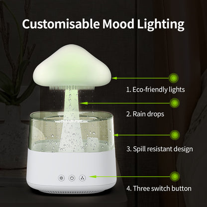 Rain Cloud & Mushroom Humidifier – Dreamy Water Drop Mist Diffuser