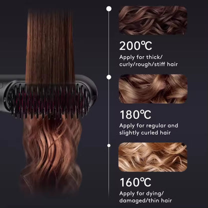 2-in-1 Wireless Hair Straightener Comb – USB Rechargeable & Portable