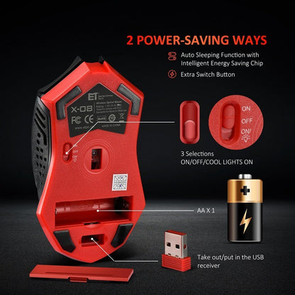 Silent Luminous Wireless Mouse – Power-Saving & Ergonomic for Work or Play