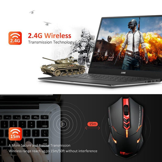 Silent Luminous Wireless Mouse – Power-Saving & Ergonomic for Work or Play