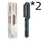 2-in-1 Hair Straightener Hot Comb – Negative Ion Electric Brush & Curling Tong