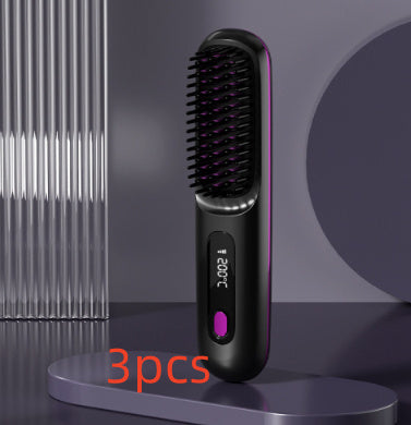 2-in-1 Wireless Hair Straightener Comb – USB Rechargeable & Portable