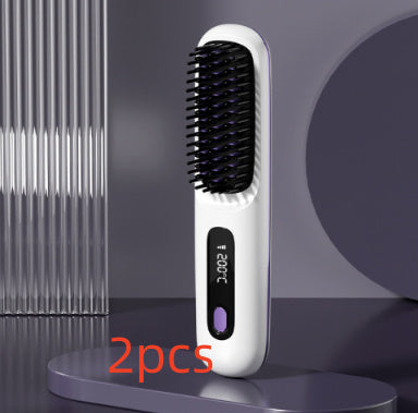 2-in-1 Wireless Hair Straightener Comb – USB Rechargeable & Portable