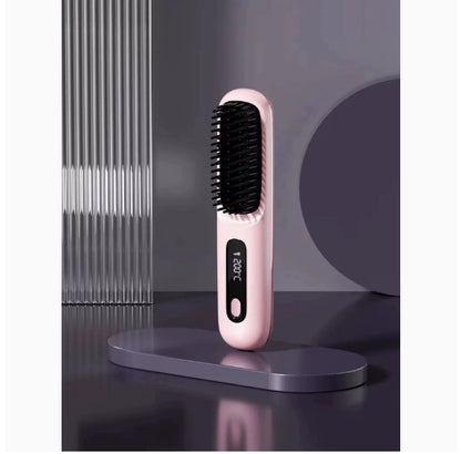 2-in-1 Wireless Hair Straightener Comb – USB Rechargeable & Portable