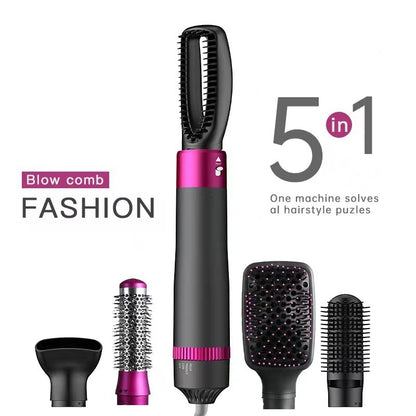 5-in-1 Hair Dryer Brush – Blow Dryer, Straightener & Curler in One Styling Tool