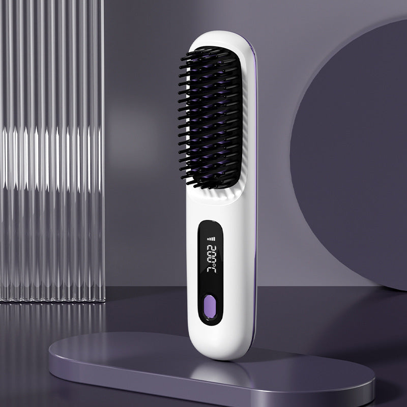 2-in-1 Wireless Hair Straightener Comb – USB Rechargeable & Portable