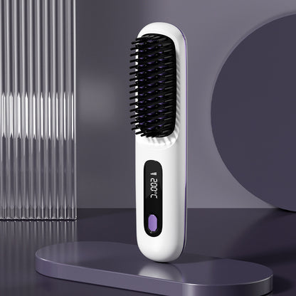 2-in-1 Wireless Hair Straightener Comb – USB Rechargeable & Portable