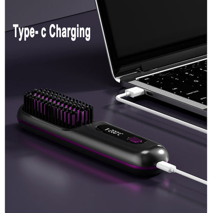 2-in-1 Wireless Hair Straightener Comb – USB Rechargeable & Portable