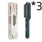 2-in-1 Hair Straightener Hot Comb – Negative Ion Electric Brush & Curling Tong