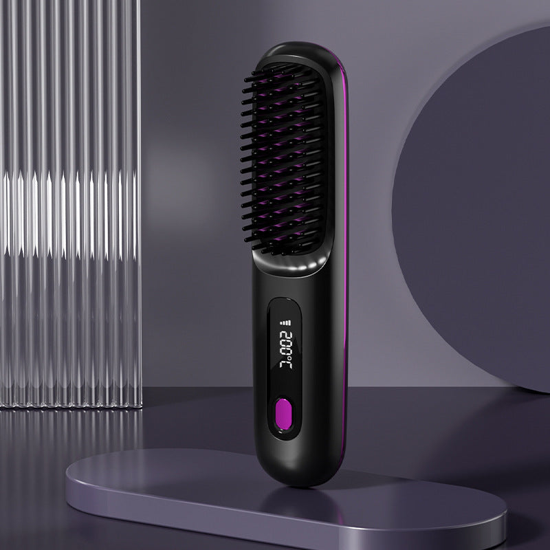 2-in-1 Wireless Hair Straightener Comb – USB Rechargeable & Portable