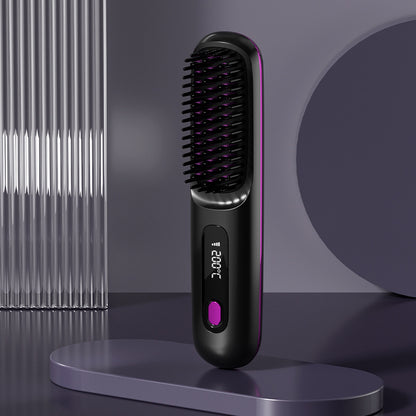 2-in-1 Wireless Hair Straightener Comb – USB Rechargeable & Portable