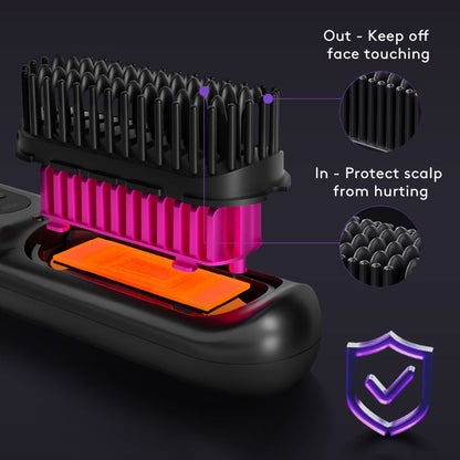 2-in-1 Wireless Hair Straightener Comb – USB Rechargeable & Portable