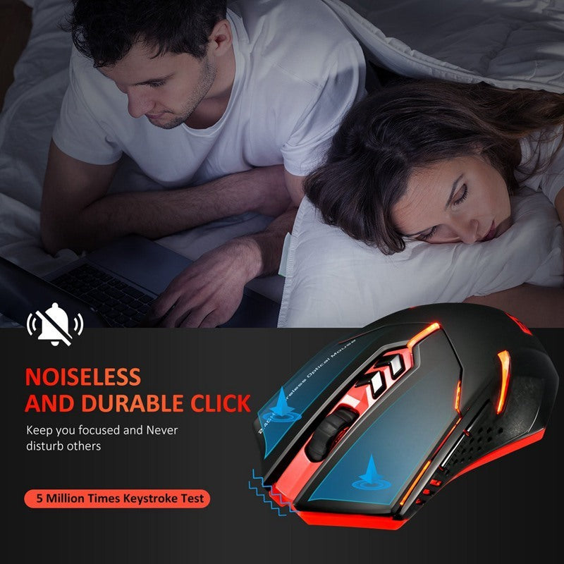 Silent Luminous Wireless Mouse – Power-Saving & Ergonomic for Work or Play