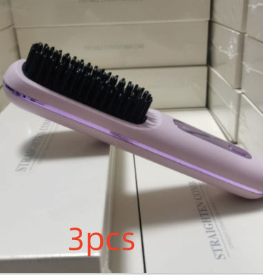 2-in-1 Wireless Hair Straightener Comb – USB Rechargeable & Portable