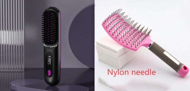 2-in-1 Wireless Hair Straightener Comb – USB Rechargeable & Portable