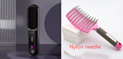2-in-1 Wireless Hair Straightener Comb – USB Rechargeable & Portable