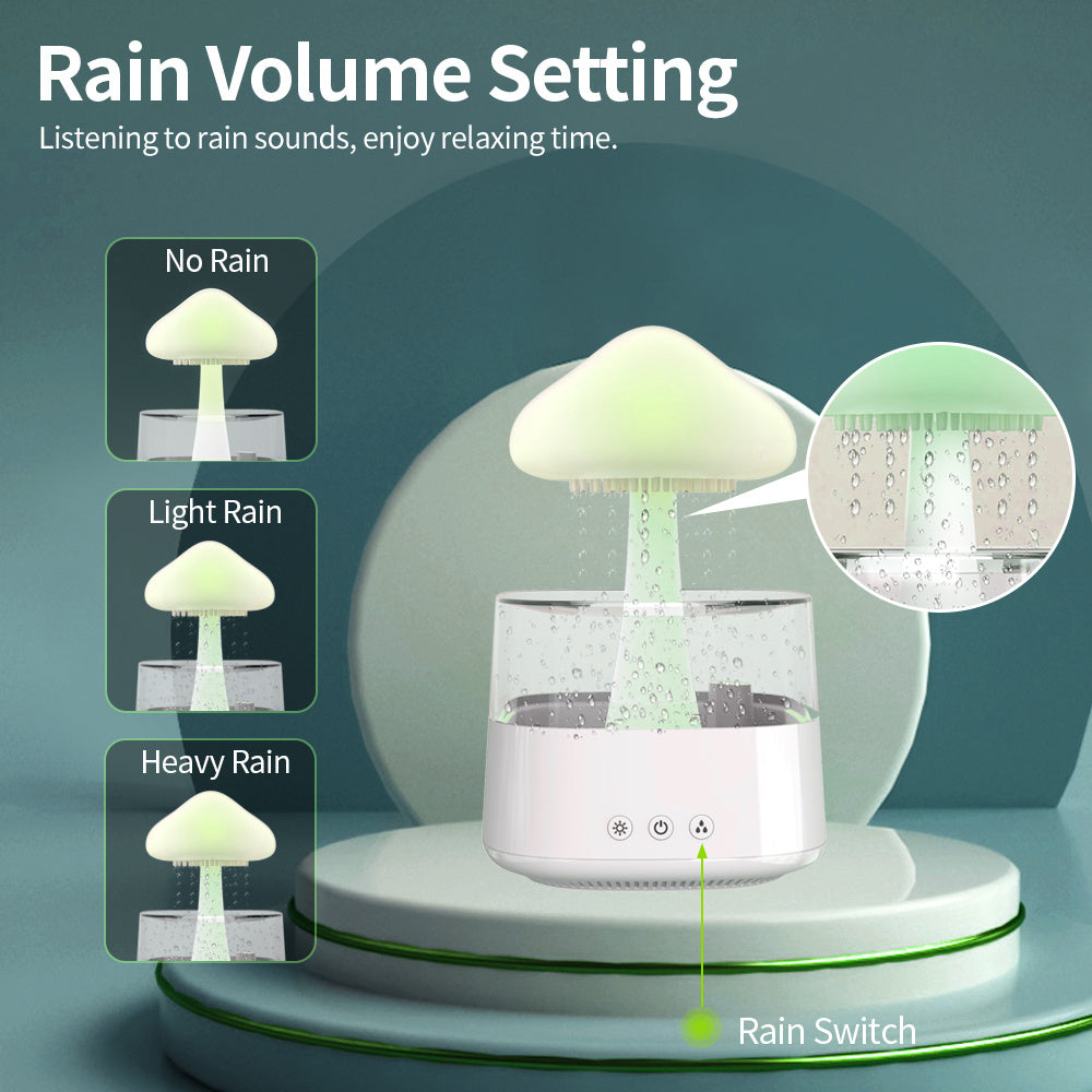 Rain Cloud & Mushroom Humidifier – Dreamy Water Drop Mist Diffuser