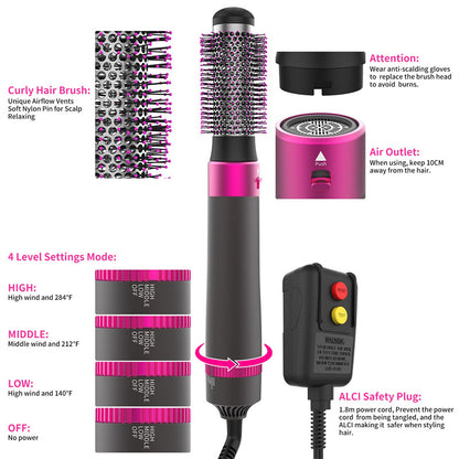 5-in-1 Hair Dryer Brush – Blow Dryer, Straightener & Curler in One Styling Tool