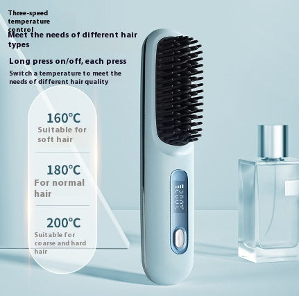 2-in-1 Wireless Hair Straightener Comb – USB Rechargeable & Portable