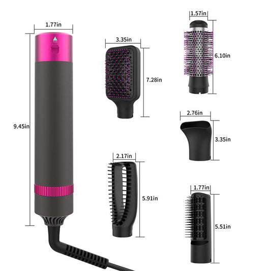 5-in-1 Hair Dryer Brush – Blow Dryer, Straightener & Curler in One Styling Tool