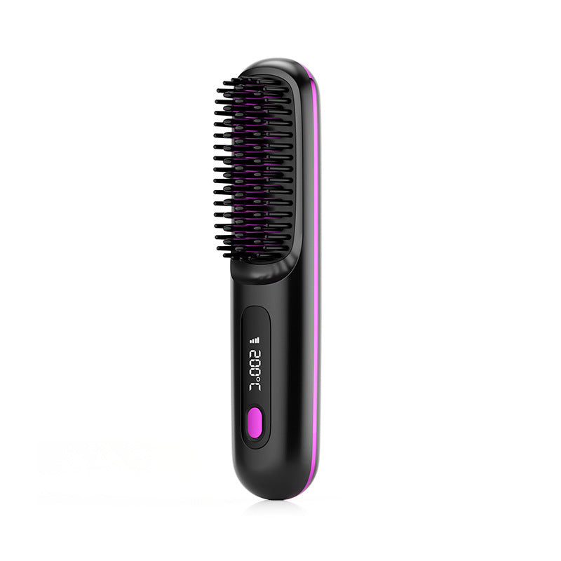 2-in-1 Wireless Hair Straightener Comb – USB Rechargeable & Portable
